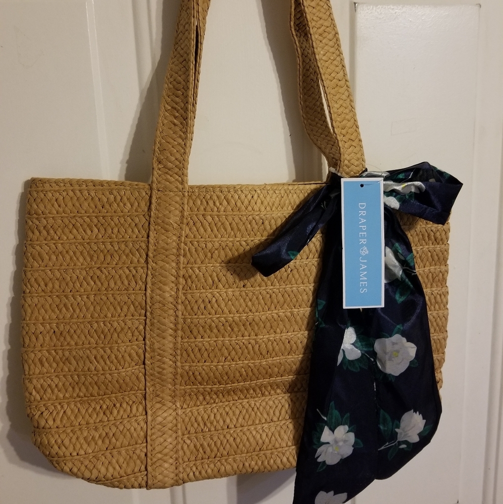 Draper & James Straw tote bag